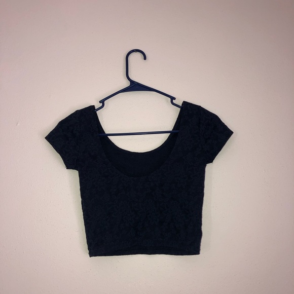 Abercrombie & Fitch Dark Blue Floral Patterned Top - Picture 4 of 5